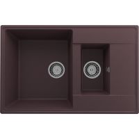 Кухонная мойка Ulgran Quartz Prima 780 1,5 K-06 Трюфель — фото 1, Кухонные мойки