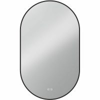 Зеркало Vincea 50 VLM-3AU900B-2 с подсветкой Черное с сенсорным выключателем с подогревом и диммером — фото 1, Зеркала в ванную комнату