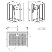 Душевая кабина Esbano ESG-3129CKR 120x90 ESKG3129CKR без гидромассажа — фото 13, Душевые кабины