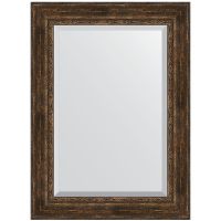 Зеркало Evoform Exclusive 112х82 BY 3482 с фацетом в багетной раме - Состаренное дерево с орнаментом 120 мм — фото 1, Мебель для ванной