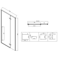 Душевая дверь Vincea Slim-N 100 VDPH-5SN100CLB профиль Черный стекло прозрачное — фото 5, Душевые двери в нишу