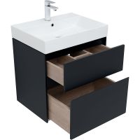 Тумба с раковиной Aquanet Бруклин 60 312875 подвесная Антрацит матовый — фото 8, Тумбы с раковиной