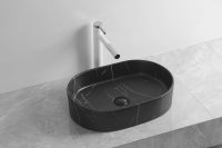 Раковина-чаша Ceruttispa 50 CR0055B MMB1 СТ9539 Черный матовый мрамор — фото 2, Раковины накладные