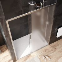 Душевая дверь AM.PM Gem 140 W90G-140-1-195MM профиль Хром матовый стекло матовое-прозрачное — фото 4, Раздвижные душевые двери