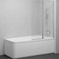 Шторка на ванну Ravak 10° CVS2-100 100х150 R 7QRA0U03Z1 профиль Сатин стекло Transparent — фото 2, Шторки для ванной распашные