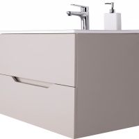 Тумба с раковиной Orange Line 80 Li-80TuL+Ra подвесная Латте матовый — фото 6, Тумбы с раковиной