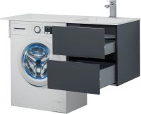 Тумба под раковину Aquanet Алвита 120 R 243662 подвесная Серый антрацит — фото 6, Тумбы под раковину