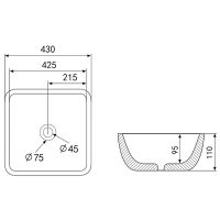 Раковина-чаша Abber Rechteck 43 AC2205GG Золото — фото 4, Раковины