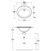 Раковина Simas Top E Lavabi D Arredo 54 S52bi*1 Белая — фото 4, Раковины встраиваемые сверху