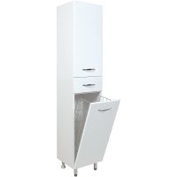 Шкаф пенал Onika Модерн 26.17 R 402607 с бельевой корзиной Белый — фото 1, Мебель для ванной