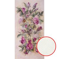 Фреска Ortograf Цветы 9027 Фактура флок FLK Флизелин (1*2) Зеленый/Розовый, Цветы/Живопись — фото 1, Фрески
