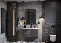 Тумба под раковину Aquaton Сохо 100 1A258201AJA00 подвесная Дуб веллингтон Графит софт — фото 5, Тумбы под раковину