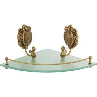 Стеклянная полка Migliore Cleopatra 16638 угловая Бронза — фото 1, Полки для ванной и душа