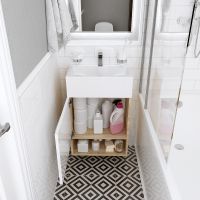 Тумба с раковиной 1MarKa July 50Н У85933 Дуб сонома Белая — фото 4, Тумбы с раковиной