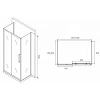 Товар: Душевой уголок Abber Schwarzer Diamant 160x90 AG30160MH-S90M-S90M профиль Хром стекло матовое - фото 5 Душевой уголок Abber Schwarzer Diamant 160x90 AG30160MH-S90M-S90M профиль Хром стекло матовое — фото 5, Прямоугольные душевые уголки