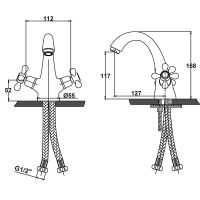Товар: Смеситель для раковины Kaiser Carlson Style 44311-1 Бронза - фото 2 Смеситель для раковины Kaiser Carlson Style 44311-1 Бронза — фото 2, Смесители