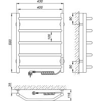 Товар: Электрический полотенцесушитель Laris Виктория П5 400x500 R 73207637 Хром - фото 10 Электрический полотенцесушитель Laris Виктория П5 400x500 R 73207637 Хром — фото 10, Электрические полотенцесушители