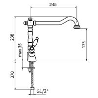 Смеситель для кухни Webert Kitchen Dorian DO780102065 Бронза — фото 2, Смесители