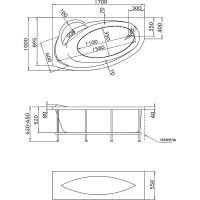 Акриловая ванна Marka One Gracia 170х100 L 01гр1710л без гидромассажа — фото 6, Акриловые ванны