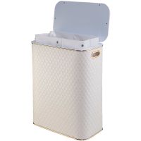 Товар: Корзина для белья Geralis CLG-B Ромб Бежевая светлая, кант Золото, стандартная - фото 3 Корзина для белья Geralis CLG-B Ромб Бежевая светлая, кант Золото, стандартная — фото 3, Корзины для белья