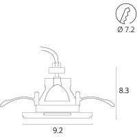 Товар: Встраиваемый светильник Artelamp Grus A6667PL-1WH Белый - фото 5 Встраиваемый светильник Artelamp Grus A6667PL-1WH Белый — фото 5, Точечные светильники