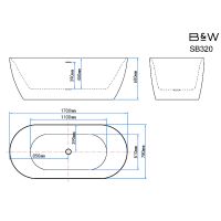 Акриловая ванна Black&White Swan SB320 170x78 320SB00 Белая глянцевая без гидромассажа — фото 6, Ванны