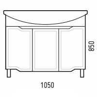Товар: Тумба под раковину Corozo Мирра 105 SD-00001544 Белая - фото 5 Тумба под раковину Corozo Мирра 105 SD-00001544 Белая — фото 5, Мебель для ванной
