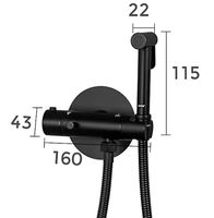 Гигиенический душ со смесителем Gappo с термостатом Черный матовый арт-G7290-6 — фото 8, Гигиенические души