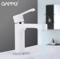 Смеситель для раковины Gappo G02-8 G1002-8 Белый Хром — фото 6, Смесители для раковины