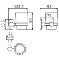 Стакан для зубных щеток CeramaLux Bell 53502 Хром — фото 2, Мыльницы