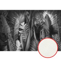 Фреска Ortograf Levity 33355 Фактура флок FLK Флизелин (4*2,7) Черный/Серый, Листья/Перья — фото 1, Фрески