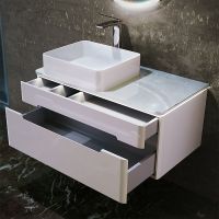 Тумба под раковину Jorno Shine 90 Shi.01.90/P/W подвесная Белый глянец — фото 6, Тумбы под раковину