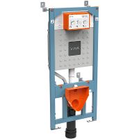 Комплект унитаза с инсталляцией Vitra S50 Rim-Ex 9003B003-7201 с сиденьем Микролифт и клавишей смыва Хром глянцевый — фото 3, Комплекты унитаз + инсталляция