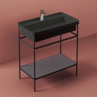 Консоль под раковину Artceram Fuori Scala 80 ACA057 17 Черная матовая — фото 1, Консоли для раковины