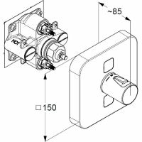 Смеситель для душа Kludi Push 389110538 с термостатом Хром — фото 2, Смеситель для душа