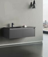 Тумба с раковиной Orka Lisbon 90 5001430 подвесная Серая матовая — фото 3, Мебель для ванной