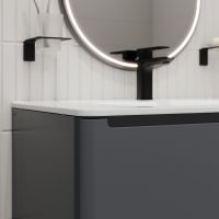 Тумба с раковиной Iddis Edifice 80 EDI80D0i95K подвесная Темно-серая — фото 8, Мебель для ванной