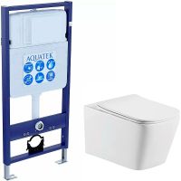 Комплект унитаза с инсталляцией Aquatek Set Aquatek Либра с сиденьем Микролифт — фото 1, Комплекты унитаз + инсталляция