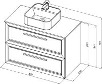 Тумба с раковиной STWORKI Эстерсунд 90 460318 подвесная Белая матовая Роверелла — фото 9, Тумбы с раковиной
