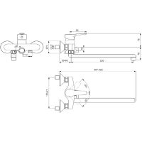 Смеситель для ванны Vidima Meloy BA412AA универсальный Хром — фото 2, Смеситель для ванны