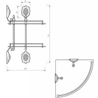Товар: Стеклянная полка Migliore Cleopatra 16639 угловая Бронза - фото 2 Стеклянная полка Migliore Cleopatra 16639 угловая Бронза — фото 2, Полки для ванной и душа