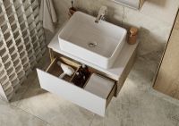 Тумба под раковину Aquaton Либерти 70 1A279801LYC70 подвесная Дуб эльвезия Белая — фото 22, Тумбы под раковину