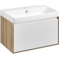 Тумба под раковину Aquaton Либерти 70 1A279801LYC70 подвесная Дуб эльвезия Белая — фото 3, Тумбы под раковину