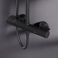 Душевая система AM.PM X-Joy F0785A422 с термостатом Черная матовая — фото 8, Душевые стойки