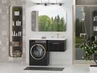 Тумба с раковиной Brevita Enfida 120 R УТ000016090 подвесная Черная матовая — фото 5, Мебель для ванной