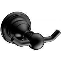 Двойной крючок CeramaLux Elegance 95801 Черный матовый — фото 1, Крючки для полотенец