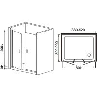 Душевая дверь в нишу River Suez 90 МТ 10000001536 профиль Матовый хром стекло матовое — фото 3, Распашные душевые двери