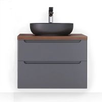 Товар: Тумба под раковину Jorno Wood 80 wood.01.80/P/GR подвесная Серая - фото 2 Тумба под раковину Jorno Wood 80 wood.01.80/P/GR подвесная Серая — фото 2, Мебель для ванной