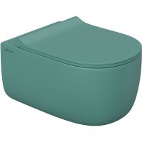 Унитаз Berges Ego XL 082141 подвесной Темно-зеленый матовый с сиденьем Микролифт — фото 1, Подвесные унитазы