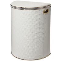 Корзина для белья Geralis PWG-O Punto Белая, кант Золото, полукруглая — фото 1, Корзины для белья